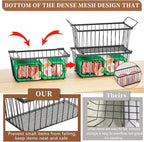 5 Pack Stackable Deep Freezer Organizer Bins ，Upgraded Bottom Leak-Proof net，Encryption and Hardening ， Freezer Organizer Bins for 5 to 7 Cu.FT Small Chest Freezer， Easy Get Bottom Foods