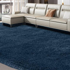 Shag Rug 9x12 for Living Room: Large Area Rug 9 X 12 Navy Blue for Living Room - Soft Plush Blue Rugs Modern Shaggy Fuzzy Floor Carpet (Navy Blue/9 by 12 Feet)