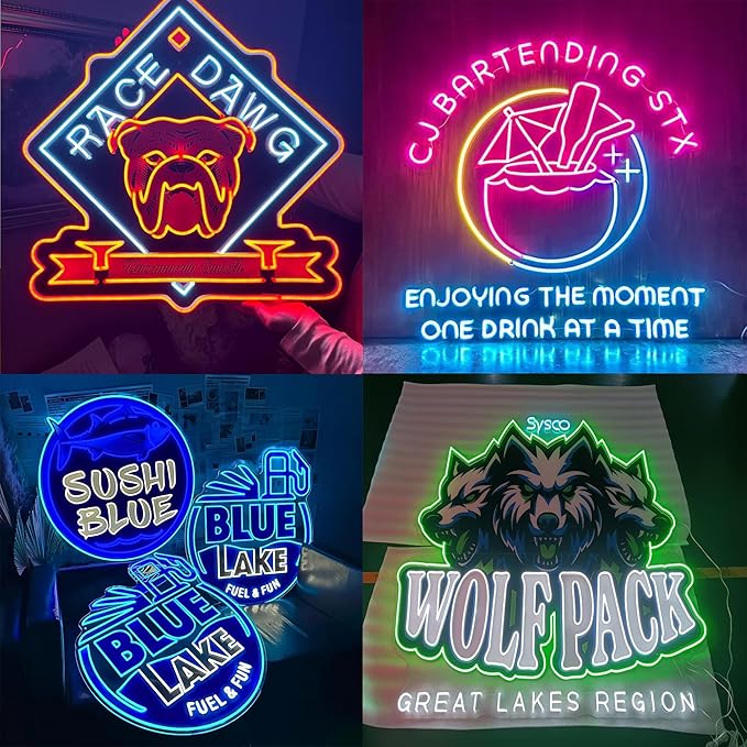 Custom LOGO Neon Sign, Personalized LED Business Logo with UV Printed, Personalized Neon Logo Light Up Sign for Business, Large Dimmable/RGB Customize Picture Logo for Studio Spa Nail Bar Shop Decor