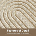 3D Textured Neutral Abstract Wall Art, White and Brown Boho Wall Decor with Rabbit Ornament, Modern Painting Artwork, Minimalist Wall Decor for Living Room Hallway Dining Room Bedroom Office, 24x24 In