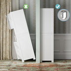 ANWBROAD 67” Bathroom Storage Cabinet Tall Storage Cabinet with Adjustable Shelves and Drawers Freestanding for Bathroom Kitchen Pantry Living Room Cabinet USBC002W