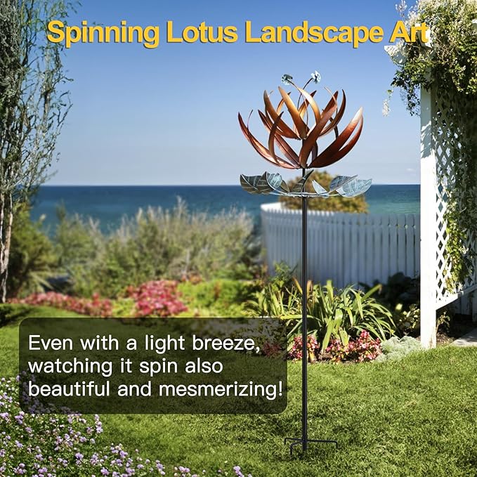 LimeHill Wind Spinner for Yard and Garden - Large Metal Kinetic Wind Sculptures for Outdoor Decorations (24 X 84 Inches)