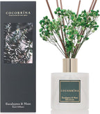 Cocorrína Reed Diffuser Sets- Eucalyptus & Moss Scented Diffuser with Sticks Home Fragrance Reed Diffuser for Bathroom Shelf Decor