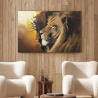 Fantasy Artists Framed Jesus Christ Canvas Wall Art The Lion of Judah Christian Painting Prints Biblical Wall Decor Religious Room Decor for Church Prayer Room Christian Schools Hospitals 24'' x 36''