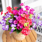 Hibiscus Artificial Flowers Plants for Outdoors Decoration, 6 Bundles Silk Hibiscus Bouquet Tropical Flowers Artificial Realistic UV Resistant Fake Flowers for Outside Planter Porch Patio Balcony, Mix