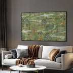 SIGNWIN 30"x60" Extra Large Framed Wall Art Medieval Fantasy Forest with Woodland Animals, Storybook-Inspired Scene for Home Living Room Bedroom Decor (Frame Assembly Required)