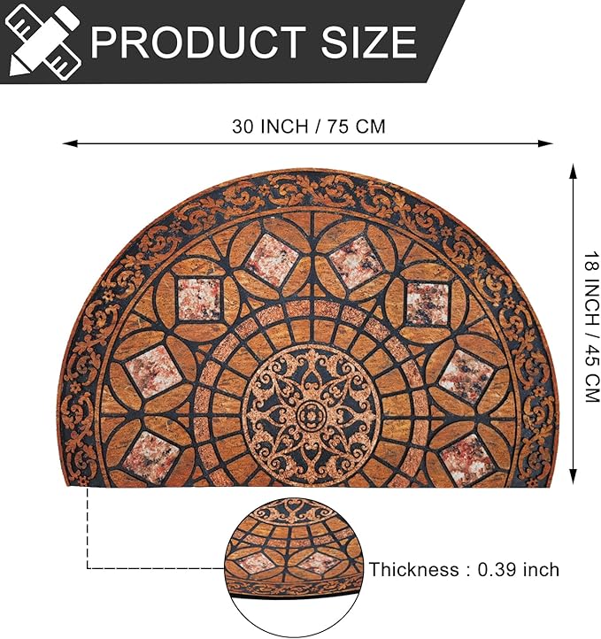 CHICHIC Entrance Door Mat Large 18 x 30 Inch Entry Way Doormat Front Door Rugs Outdoors Heavy Duty Welcome Mat Non Slip Rubber Back Low Profile for Garage, Patio, High Traffic Area, Orange