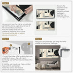 SIGNWIN 36"x72" Extra Large Framed Wall Art Modern Neutral Abstract Geometric in Black and Beige, Clean Minimalist Design for Home Living Room Bedroom Decor (Frame Assembly Required)