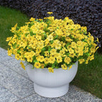Yellow Artificial Outdoor Flowers 12 Bundles Fake Daisy Faux Mums Fall Plants Cheerful Weatherproof Floral Arrangements Decoration for Outside Landscaping Decor (Yellow Daisy)