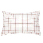 Amazon Basics Full/Queen Comforter Set with Plaid, Striped Sheets, 7-Piece Red Simple Stripe Bedding, Lightweight Microfiber Bed-in-a-Bag