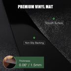 Floor Mat for Living Room, 5' X 7' Area Rug for Dining Room, Bedroom, Waterproof Vinyl Floor Mat for Outdoor Indoor, Slip Resistant Floor Protector Desk Chair Mat for Home Office, Black