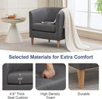 Accent Barrel Chairs Set of 2, Modern Comfy Living Room Chairs with Armrest Small Reading Chair with Cozy Soft Padded for Bedroom Reception Room Cafe,Grey