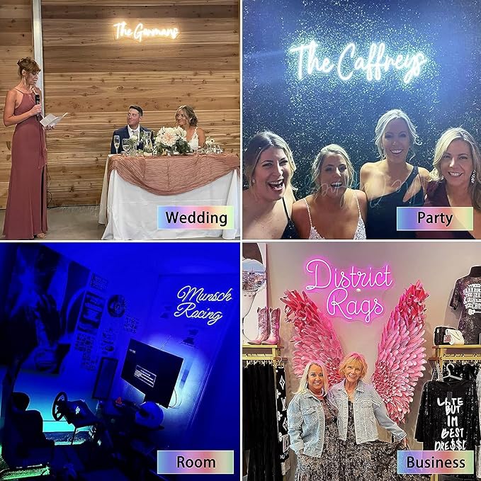 Custom LED Neon Signs for Wedding Bedroom Birthday Party Home Décor Personalized Custom Neon Lights Sign Bar Salon Cafe Shop Night Light Sign Logo