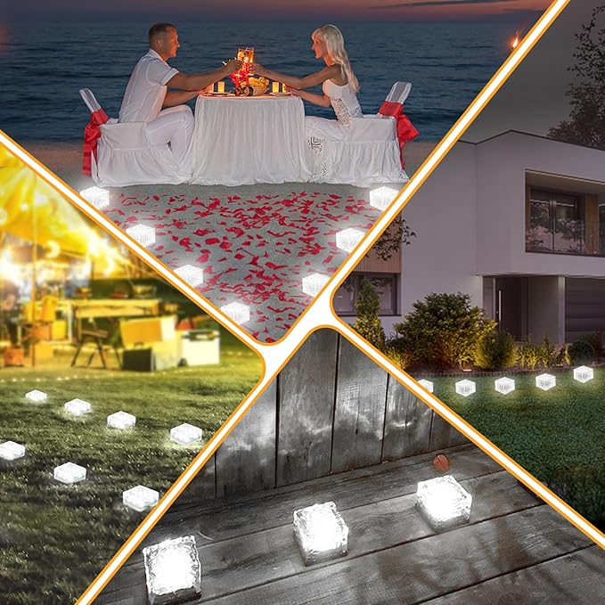 Solar Brick Lights - Outdoor Waterproof Patio & Garden Decor (3 Packs) for Patio, Yard, Walkway, Pathway