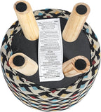 Asense Small Round Ottoman Foot Rest Stool Fabric Padded Seat Footstool Ottoman with Anti-Slip Wooden Legs (Multi-Color,Fabric)