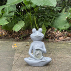 Solar Frog Garden Figurines Solar Lights Yoga Frog Statue for Outdoor Garden Patio Yard Frog Decor Gifts for Women Grandma Mother's Day Birthday Gifts