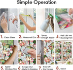 Window Film, Stain Lotus Flower Glass Film Rainbow Floral Static Glass Window Clings Stickers for Home Office Living Room Bedroom Windows Door Decor 16.93 x 39.37 Inches