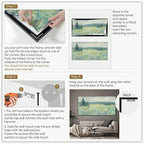 SIGNWIN 24"x46" Extra Large Framed Wall Art Wildflower Meadow Landscape Soft Pastel Nature Illustration for Home Living Room Bedroom Decor (Frame Assembly Required)