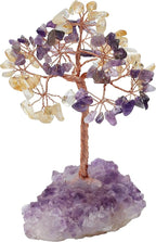 Amethyst & Citrine Crystal Tree with Cluster Base Tree of Life Decor for Shelf, Bedroom, Birthday Gifts for Women, Sister Gift, Birthday Gifts for Mom, Cute Home Office Decor Housewarming Present
