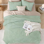 Andency Full Comforter Sets Sage Green, Boho Lightweight and Fluffy Bedding Set for Full Bed, 3 Pieces Tufted Farmhouse Design for All Seasons (79x90Inches, 1 Comforter and 2 Pillow Shams)