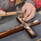 Asterom St Benedict Crucifix Wall Cross - Handmade Saint Benedict Wood Cross Wall Decor - Catholic Crucifix - 12 Inch