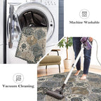 Lahome Moroccan Washable Runner Rug Non Slip, 2x10 Runner Rugs for Hallway 2x10 Vintage Ultra-Thin Throw Long Carpet for Kitchen Entryway Bedroom Laundry Room, Grey