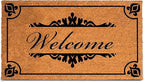 PLUS Haven Coco Coir Door Mat with Heavy Duty Backing, Natural Welcome Doormat, 17.5”x30” for Entrance, Front Porch, Easy to Clean Entry Mat, Outdoor and Indoor Uses, Home Décor