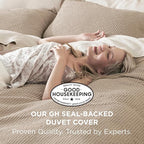 Bedsure Cotton Duvet Cover Queen - 100% Cotton Waffle Weave Khaki Duvet Cover Queen Size, GentleSoft™ and Breathable Tan Bedding Set for All Season, 3 Pieces, 90"x90"