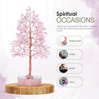 Crocon Rose Quartz Heart Shape Base Crystal Tree Gifts for Women, Healing Crystals Tree of Life Present Crystal Feng Shui Bonsai Trees for Positive Energy Good Luck Home & Office Decoration Gifts