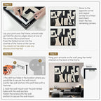 SIGNWIN 46"x72" Extra Large Framed Wall Art Black and White Abstract Geometric Design, Minimalist Modern Print for Home Living Room Bedroom Decor (Frame Assembly Required)