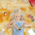 Soft Plush Shag Rug 5x7, Ultra Fluffy Rug for Living Room Bedroom, Non-Slip Fuzzy Large Area Rug for Living Room, Carpet for Girl Boy Kids, Modern Indoor Home Decor Aesthetic, Tie-Dyed Yellow