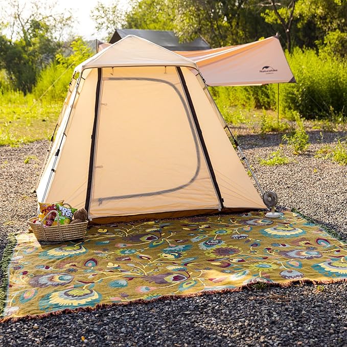 Snycler Boho Throw Blanket for Bed, 100% Organic Cotton Muslin Soft Throw-Yellow Boho Floral Farmhouse Rustic Spring Summer Fall Decor Blanket for Couch Sofa Quilt and Gift, 60" x 80"