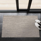 Adiva Rugs Outdoor Indoor Area Rug, Weather Resistant, Easy to Clean, Stain Resistant Floor Mat for Dining Room, Backyard, Deck, Patio (Silver Weiss, 2' x 3')