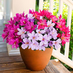 Artificial Flowers for Outdoors, 3 Bundles Fake Silk Azalea Bouquet Faux Flower Plants Outside Decor UV Resistant Realistic Colorful Fake Flowers for Planter Front Door Patio Garden Walkways Home, Mix