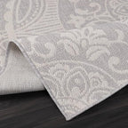 Medallion Outdoor Rug 8x10 Washable Outside Carpet for Indoor Patio Porch Waterproof Easy Cleaning Non Shedding Area Rugs Gray 8 x 10