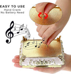 ELLDOO Vintage Music Box, Beige Metal Musical Jewelry Box Keepsake Box, Small Trinket Jewelry Storage Box Gift for Girl Women (Tune: You are My Sunshine)