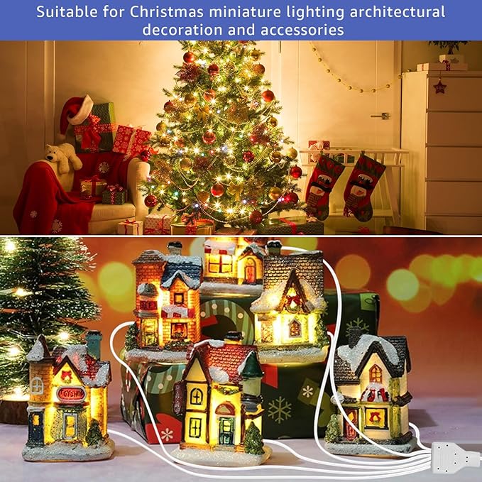 (8-Way Output) 4.5V Power Adapter Compatible with Lemax Lighting Accessories 74295 74707 84428 94565 94566 94527 94563 94564 Christmas Halloween Mini House Rural Lighting Architectural Decoration