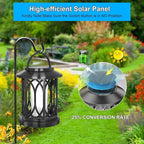 Solar Hanging Lanterns Outdoor, Flickering Flames Outdoor Solar Lights Hanging Lanterns Waterproof Decoration Lighting for Table, Garden, Patio, Tree (4 Pack)
