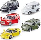 KIDAMI Die Cast Metal Toy Cars Set of 5, Openable Doors Pull Back Car Gift Pack for Kids (Private car)