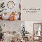 BASE ROOTS Moon Phase, Gold Wall Decor for Bedroom & Living Room, Bohemian Wall Decor, Handmade Hammered Metal 36" 13 Phases Moon, Celestial Wall Art, Gift for Women & Kids