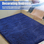 Shag Area Rug for Bedroom 3x5,Blue Fluffy Area Rugs for Living Room,Soft Fuzzy Rug Non-Shedding Indoor Plush Carpet for Kids Bedroom Nursery Dorm Home Decor