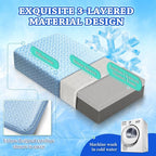 HARBOREST Cooling Cube Pillow - Side Sleeper Pillow for Neck and Shoulder Pain, Memory Foam Pillow Cube Pro with Adjustable Firmness,24"x12"x6", Blue