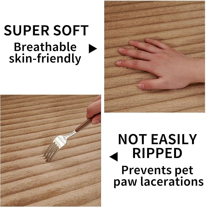 HAOMAIJIA Waterproof Couch Cover for Dogs Washable,Fuzzy Pet Couch Covers for Sofa,Thick Soft Dog Bed Cover Non-Slip Couch Covers for 2 Cushion Couch Sofa Pet Friendly (Khaki, 35" x 62")