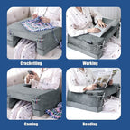 HOMBYS Foam Crochet Pillow for Lap Support, Adjustable Gaming Pillow for Lap, Bed and Sofa, Soft Velvet Lap Desk Pillow, Reading Pillow for Arm Rest, 2 Heights for Different People