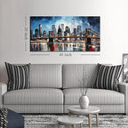 Brooklyn Bridge Canvas Wall Art Living Room City Wall Decor for Office Modern Pictures for Bedroom Wall Decor 20 x 40 Inch