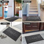 Yimobra Welcome Mat Outdoor, 36x24 Waterproof Door Mat Outside Entrance, All-Weather Non Slip Front Door Mat, Low-Profile Entryway Mat Indoor, Porch and Patio, Grey
