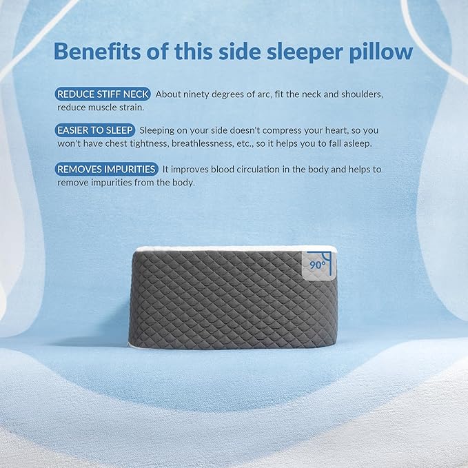 AM AEROMAX King Size Memory Foam Pillow - 6.5 Inch High Side Sleeper - Black and Gray Two-Tone Pillowcase - Memory Foam Pillow for Adults - Ideal for Side and Back Sleepers