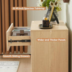 Fluted Dresser for Bedroom with 3 Drawers,31.5"Wide Modern Chest of Drawers with Metal Handle,Large Storage Dresser,Wood Closet Clothes Storage Organizer for Nursery Living Room Hallway,Natural 2 Sets