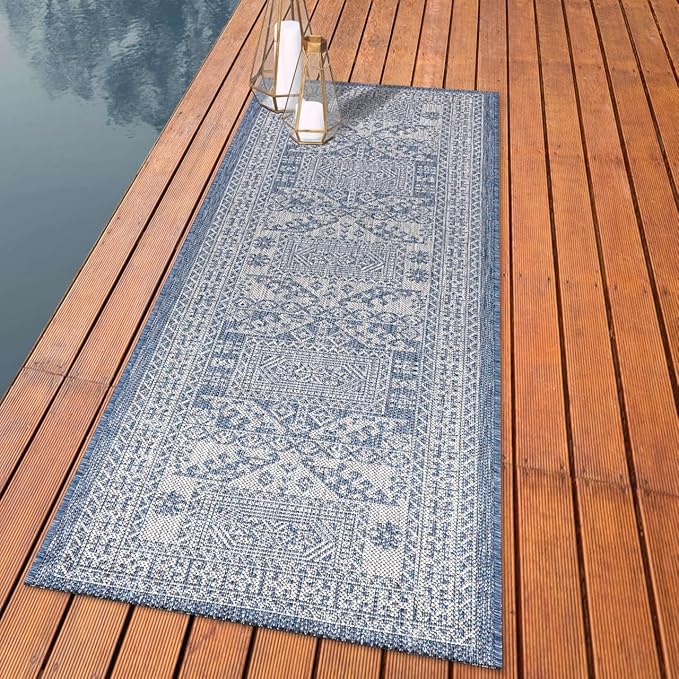 Keen Home Design Terrace Outdoor Runner Rug - 2x6 Washable Indoor/Outdoor Rug for Patio, Kitchen, Balcony, Beach, Garden, Deck and Porch, Size: 2'2"x5'7"