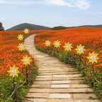 Hausse 10 Pack Reflective Pinwheels with Stakes, Extra Sparkly Pin Wheel for Garden Decor, Bird Repellent Devices Deterrent to Scare Birds Away from Yard Patio Farm, Golden